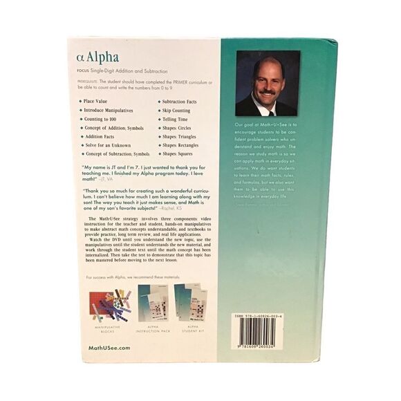 Math U See Alpha Instruction Manual - Picture 2 of 4